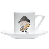 Da Oid Sinzer Musikinstrumente Espressotasse mit Untersetzer Sonntagshorn Front